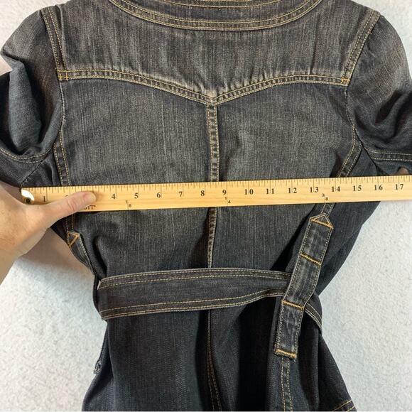 AG Adriano Goldschmied The Tabitha Denim Jacket Sz XS Black Wash Belted‎ - Picture 11 of 15